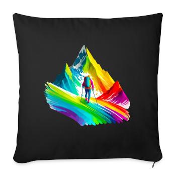 Alpinisme, randonnée - Housse de coussin décorative 45 x 45 cm - noir - Devant