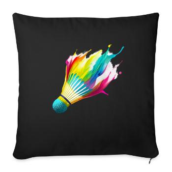 Badminton - Sofa pillowcase 17,3'' x 17,3'' (45 x 45 cm) - black - Front