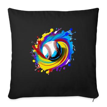 Baseball - Housse de coussin décorative 45 x 45 cm - noir - Devant