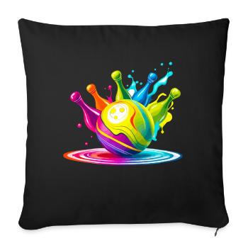 Bowling - Sofa pillowcase 17,3'' x 17,3'' (45 x 45 cm) - black - Front