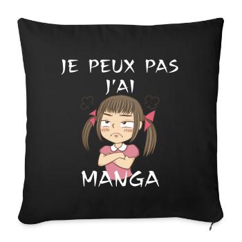 I Can't I Have Manga Otaku Japanese Anime Gift - Sofa pillowcase 17,3'' x 17,3'' (45 x 45 cm) - black - Front