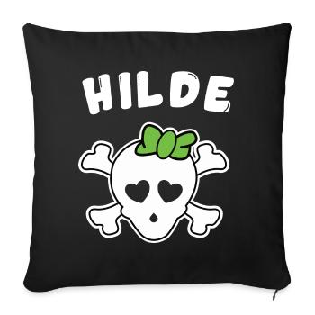 Piratin Alice Design für Mädchen und Frauen - Sofakissenbezug 45 x 45 cm - Schwarz - Vorne