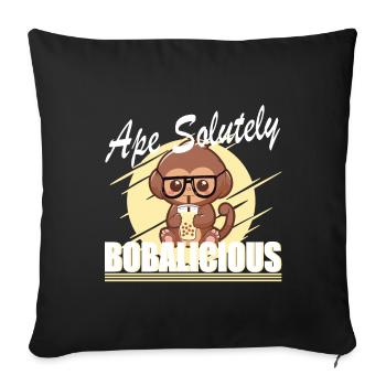 Ape Salutely Bobalicious Boba tea lover - Sofa pillowcase 17,3'' x 17,3'' (45 x 45 cm) - black - Front