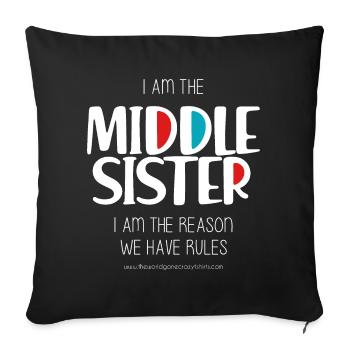 Sœur cadette - Housse de coussin décorative 45 x 45 cm - noir - Devant