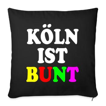 Köln ist bunt - Sofakissenbezug 45 x 45 cm - Schwarz - Vorne