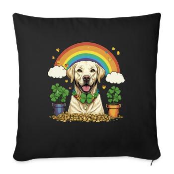 Clover St. Patrick's Day Labrador - Sofakissenbezug 45 x 45 cm - Schwarz - Vorne