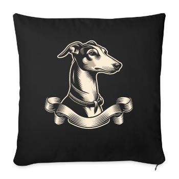 Whippet - Housse de coussin décorative 45 x 45 cm - noir - Devant