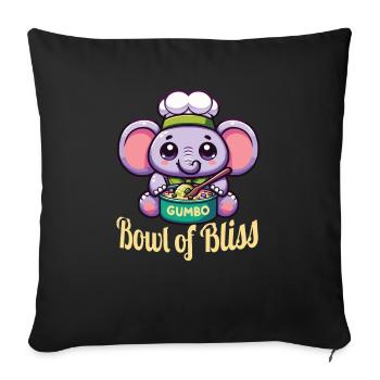 Bol de gombo de bonheur - Housse de coussin décorative 45 x 45 cm - noir - Devant