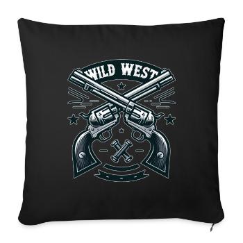 Wilder Westen - Sofakissenbezug 45 x 45 cm - Schwarz - Vorne