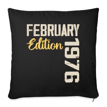 Février 1976 Anniversaire Février 1976 Rétro - Housse de coussin décorative 45 x 45 cm - noir - Devant