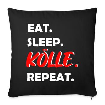 Eat Sleep Kölle Repeat Cologne - Housse de coussin décorative 45 x 45 cm - noir - Devant