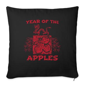 Year Of The Apples - Sofa pillowcase 17,3'' x 17,3'' (45 x 45 cm) - black - Front