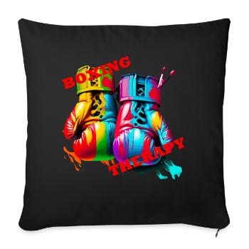 Boxing Therapy - Housse de coussin décorative 45 x 45 cm - noir - Devant