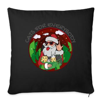Cats For Everybody Christmas Cat Funny Hippister - Sofa pillowcase 17,3'' x 17,3'' (45 x 45 cm) - black - Front