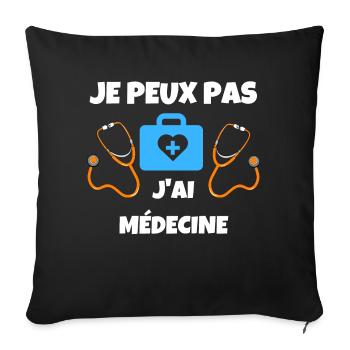 I can't I have medicine - Sofa pillowcase 17,3'' x 17,3'' (45 x 45 cm) - black - Front