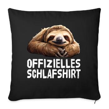 Official Sloth Sleep Shirt - Sofa pillowcase 17,3'' x 17,3'' (45 x 45 cm) - black - Front