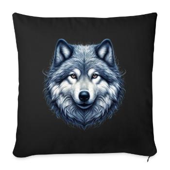 Loup - Housse de coussin décorative 45 x 45 cm - noir - Devant