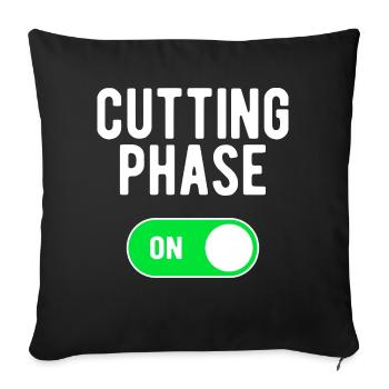 Phase de coupe ON Entraînement de poids de musculation - Housse de coussin décorative 45 x 45 cm - noir - Devant