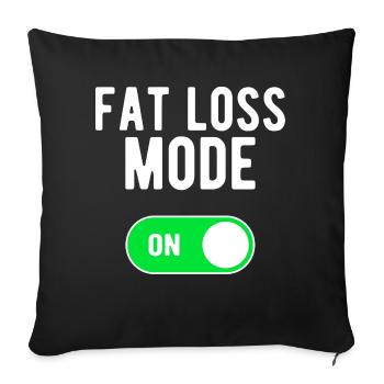 Mode de perte de graisse ON Entraînement de poids de musculation - Housse de coussin décorative 45 x 45 cm - noir - Devant