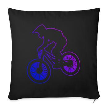 Vététistes Cyclisme VTT Femme - Housse de coussin décorative 45 x 45 cm - noir - Devant