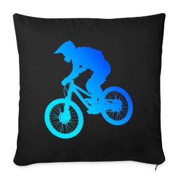 VTT VTT Femme Vélo de Montagne Vélo - Housse de coussin décorative 45 x 45 cm - noir - Devant