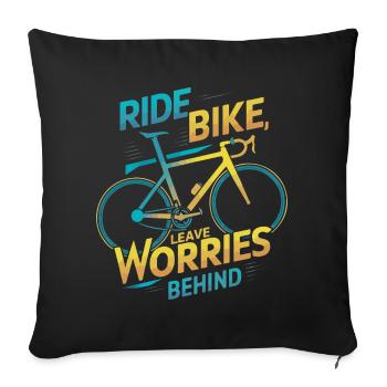 Conception de citation cycliste inspirante - Housse de coussin décorative 45 x 45 cm - noir - Devant