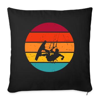 Kitesurfer Kitesurf Kitesurf Femmes - Housse de coussin décorative 45 x 45 cm - noir - Devant