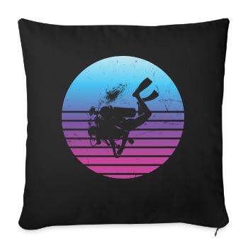 Scuba Diving Free Dive Men's Scuba Diving - Sofa pillowcase 17,3'' x 17,3'' (45 x 45 cm) - black - Front