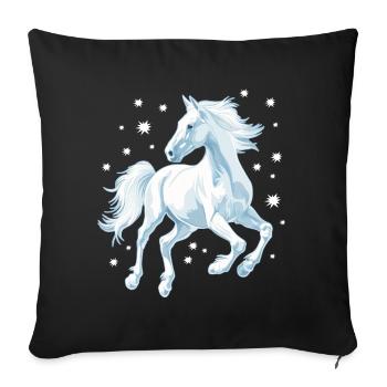 Horse with stars - Sofa pillowcase 17,3'' x 17,3'' (45 x 45 cm) - black - Front