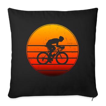 Men's Road Bike Road Cyclists Road Cycling - Sofa pillowcase 17,3'' x 17,3'' (45 x 45 cm) - black - Front