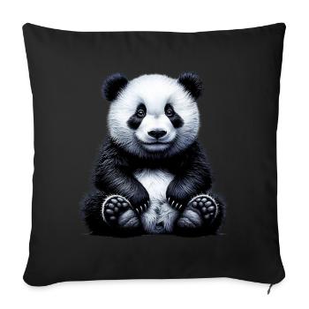 Panda - Sofakissenbezug 45 x 45 cm - Schwarz - Vorne