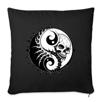 Yin Yang Skull // Totenkopf Symbol FS0169 - Sofa pillowcase 17,3'' x 17,3'' (45 x 45 cm) - black - Front