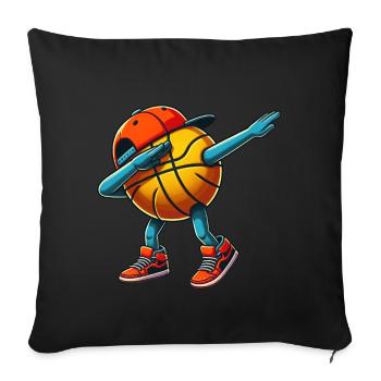 Basket-ball Basketteur Joueur Dabbing - Housse de coussin décorative 45 x 45 cm - noir - Devant