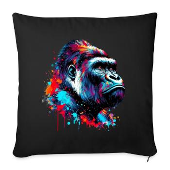 Gorille - Housse de coussin décorative 45 x 45 cm - noir - Devant