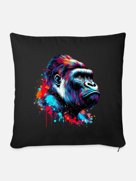 Gorilla - Sofakissenbezug 45 x 45 cm - Schwarz