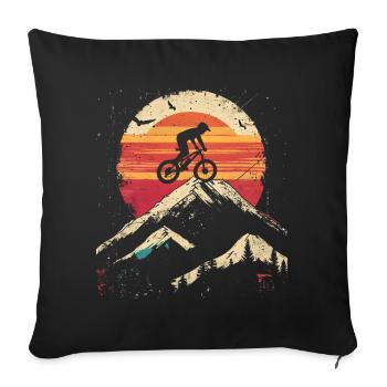 Mountain Bike Vintage Look - Sofa pillowcase 17,3'' x 17,3'' (45 x 45 cm) - black - Front