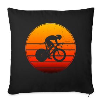 Cycliste de route Vélo de route Vélo de route Vélo de route - Housse de coussin décorative 45 x 45 cm - noir - Devant
