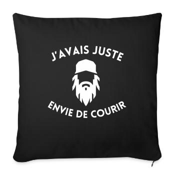 J'avais juste envie de courir (Forrest G) - Housse de coussin décorative 45 x 45 cm - noir - Devant
