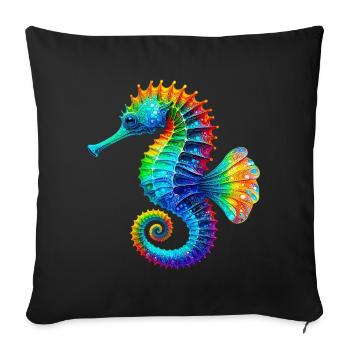 Seepferdchen - Sofakissenbezug 45 x 45 cm - Schwarz - Vorne