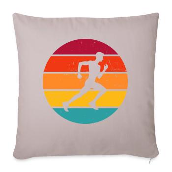 Jogging Men Cross Country Running Women - Sofa pillowcase 17,3'' x 17,3'' (45 x 45 cm) - light taupe - Front