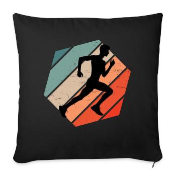 Cross Country Running Women Jogging Fitness - Sofa pillowcase 17,3'' x 17,3'' (45 x 45 cm) - black - Front