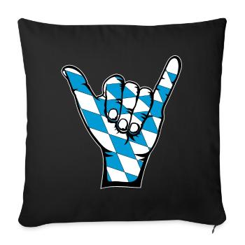 Bavaria Flag Surfing Icon - Sofa pillowcase 17,3'' x 17,3'' (45 x 45 cm) - black - Front
