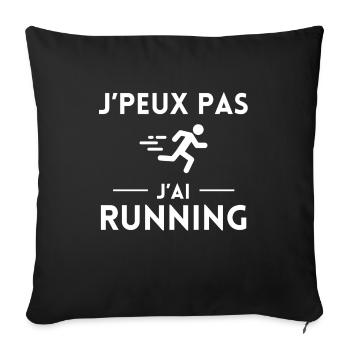 J'peux pas j'ai running - Housse de coussin décorative 45 x 45 cm - noir - Devant