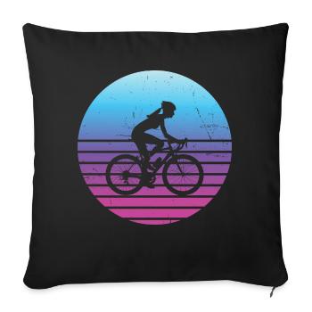 Vélo Cycliste Cyclisme Hommes - Housse de coussin décorative 45 x 45 cm - noir - Devant