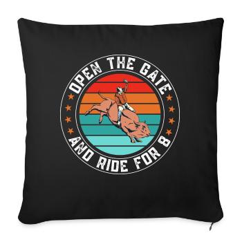Bull Rider Rodeo Western Cowboy Bull Riding - Sofa pillowcase 17,3'' x 17,3'' (45 x 45 cm) - black - Front