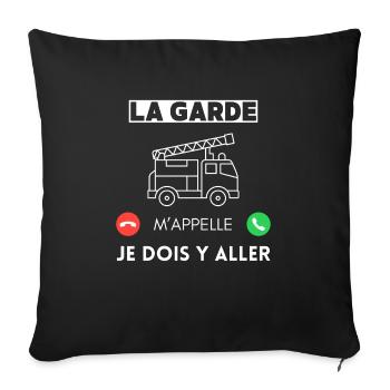 La garde m'appelle je dois y aller - Housse de coussin décorative 45 x 45 cm - noir - Devant