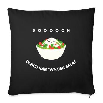 Gleich ham' wa den Salat Lustiger Spruch Meme - Housse de coussin décorative 45 x 45 cm - noir - Devant
