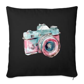 Fotokamera Digitalkamera Spiegelreflexkamera - Sofakissenbezug 45 x 45 cm - Schwarz - Vorne