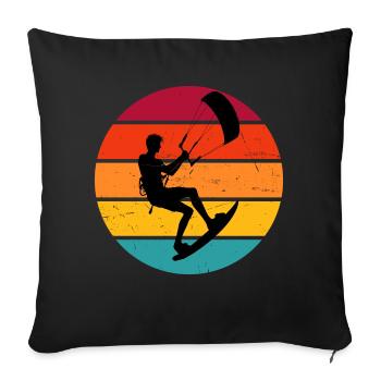 Kitesurf Kitesurfer Kiten Women Kitesurfing - Sofa pillowcase 17,3'' x 17,3'' (45 x 45 cm) - black - Front