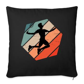Badminton Women Badminton Men Badminton Players - Sofa pillowcase 17,3'' x 17,3'' (45 x 45 cm) - black - Front